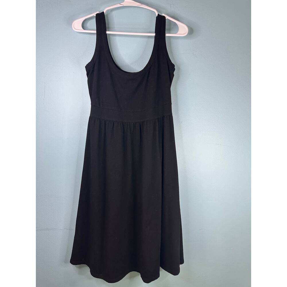 Green Cotton Black tank dress empire waist festival, beachy cover-up Size Medium